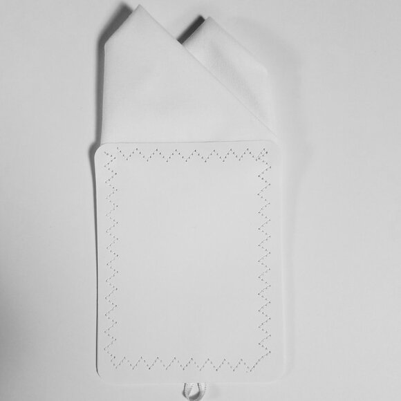 New - White Cotton Pre-Folded Pocket Square Handkerchief Insert - Picture 3 of 4